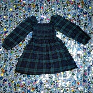 Plaid Long Sleeve Smocked Dress Girls Medium (10) Hello Franki